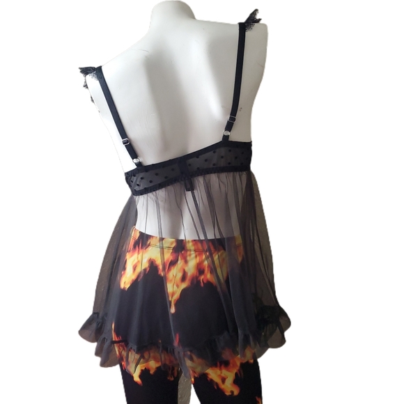 Victoria's Secret 36C black polka dot  negligee - Picture 3 of 7